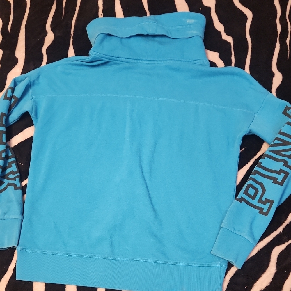 PINK Victoria's Secret Turquoise Cowl Neck Sweater - Picture 4 of 6